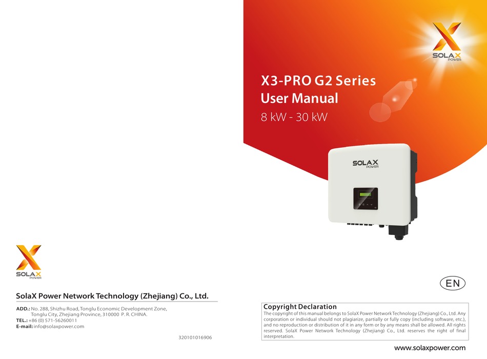 SOLAX X3PRO G2 SERIES USER MANUAL Pdf Download ManualsLib