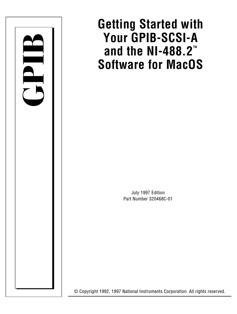 NATIONAL INSTRUMENTS GPIBSCSIA GETTING STARTED Pdf Download ManualsLib