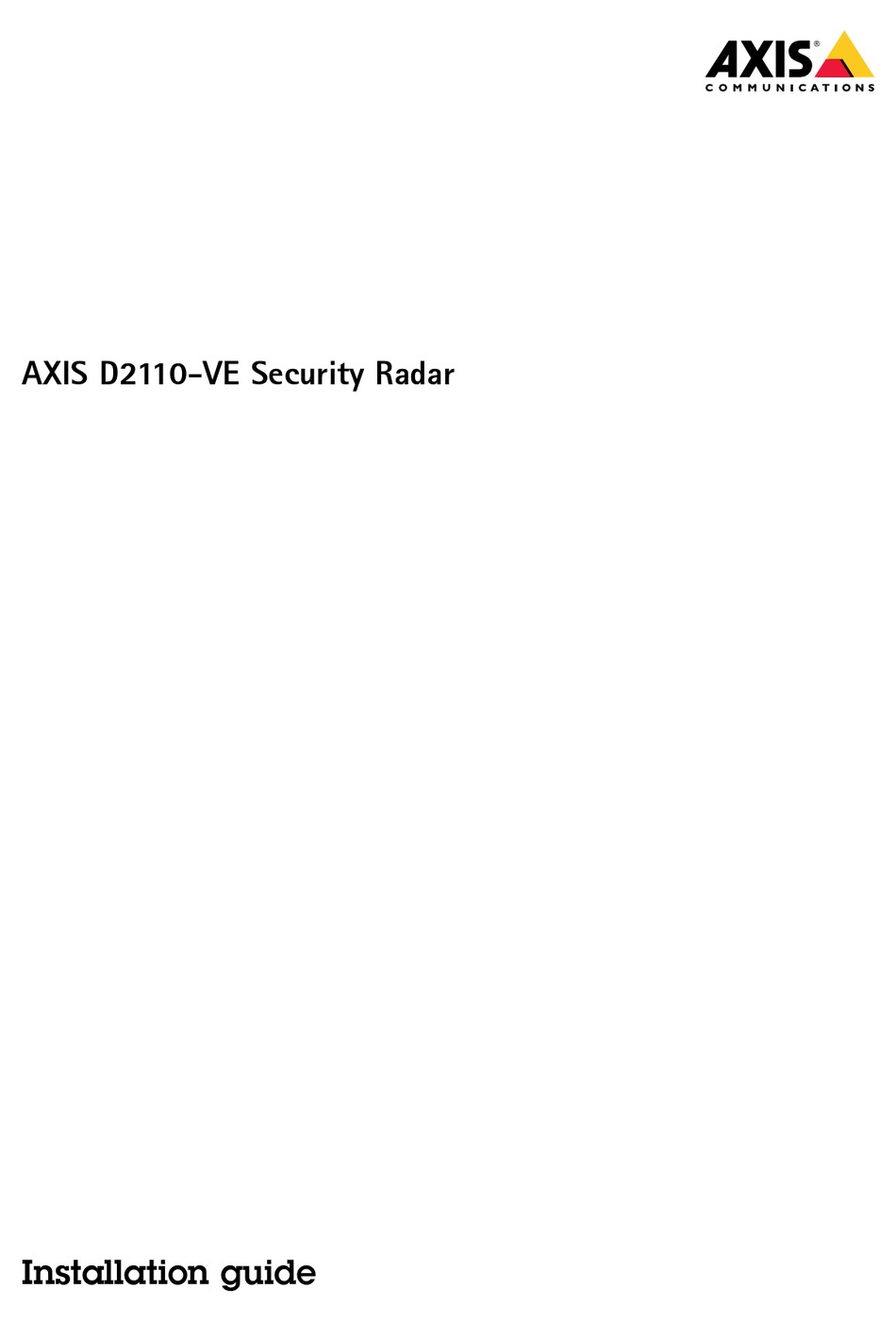 AXIS D2110VE INSTALLATION MANUAL Pdf Download ManualsLib