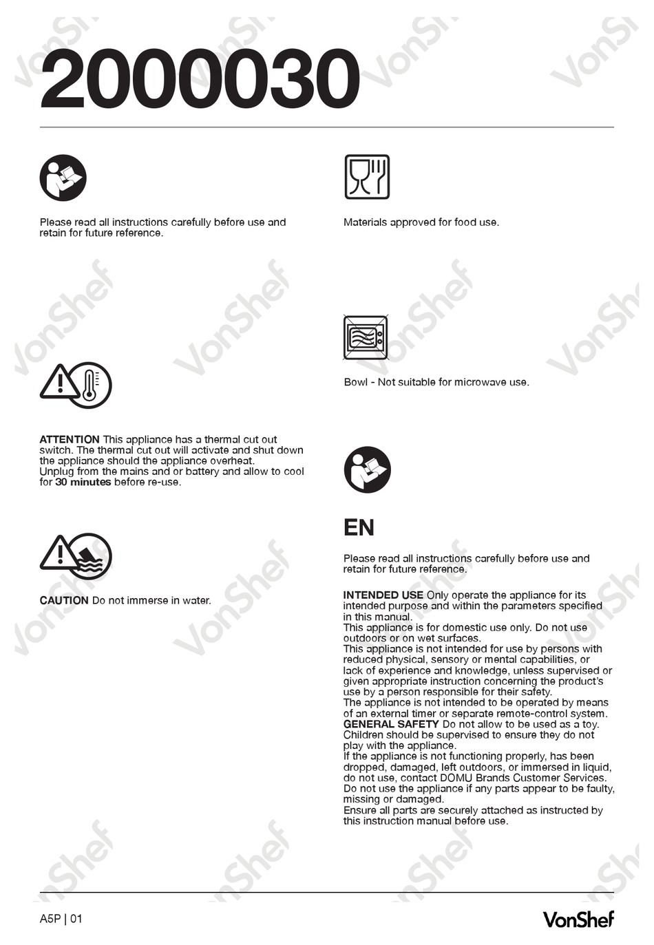 VONSHEF 2000030 MANUAL Pdf Download ManualsLib
