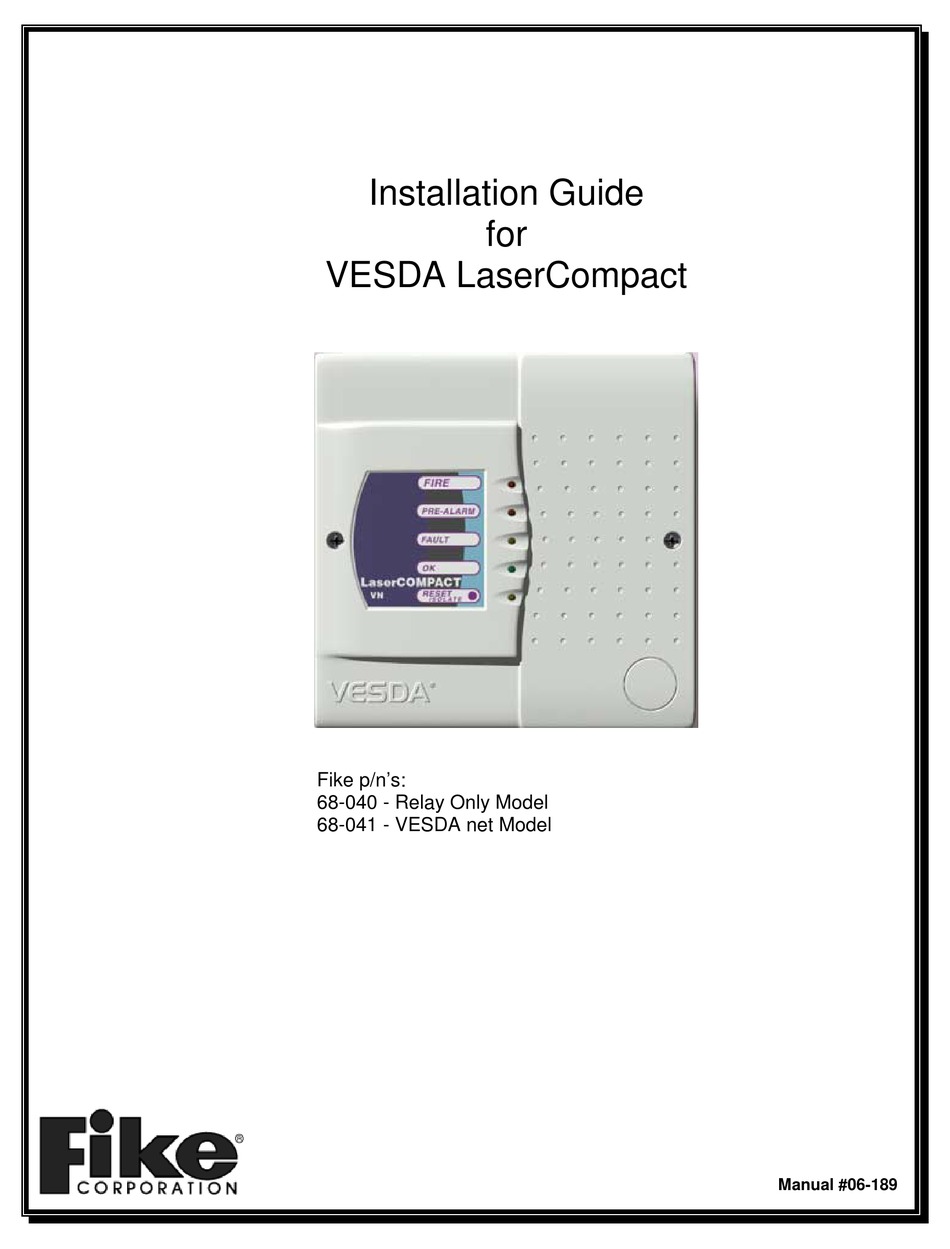 FIKE VESDA VLC500 INSTALLATION MANUAL Pdf Download