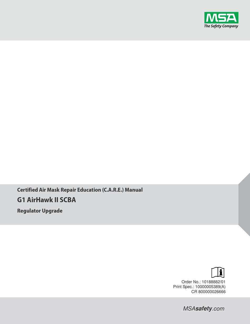 MSA G1 AIRHAWK II SCBA MANUAL Pdf Download ManualsLib