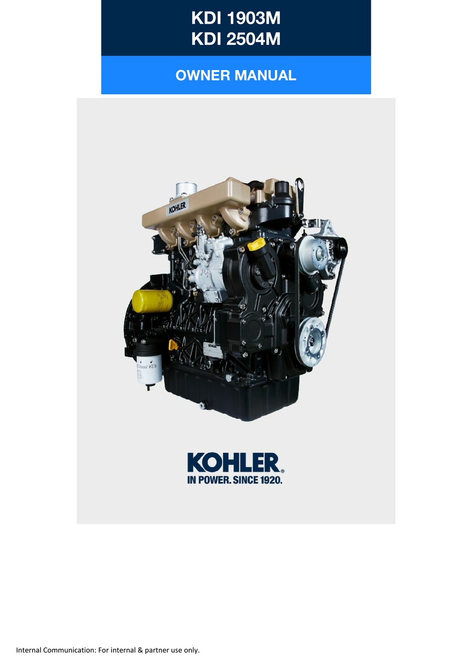 KOHLER KDI 1903M OWNER'S MANUAL Pdf Download ManualsLib