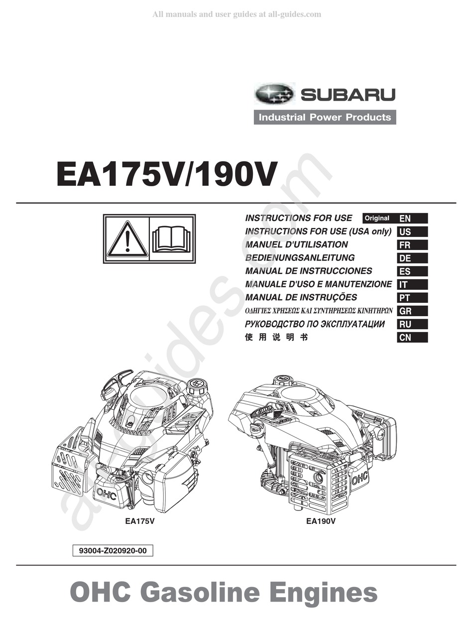 Subaru Ea175v Instructions For Use Manual Pdf Download Manualslib 4007