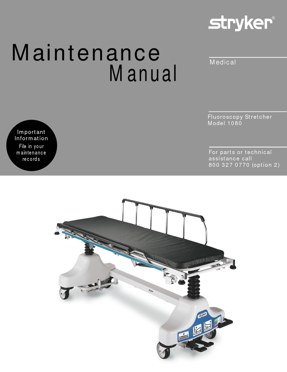 STRYKER 1080 MAINTENANCE MANUAL Pdf Download ManualsLib