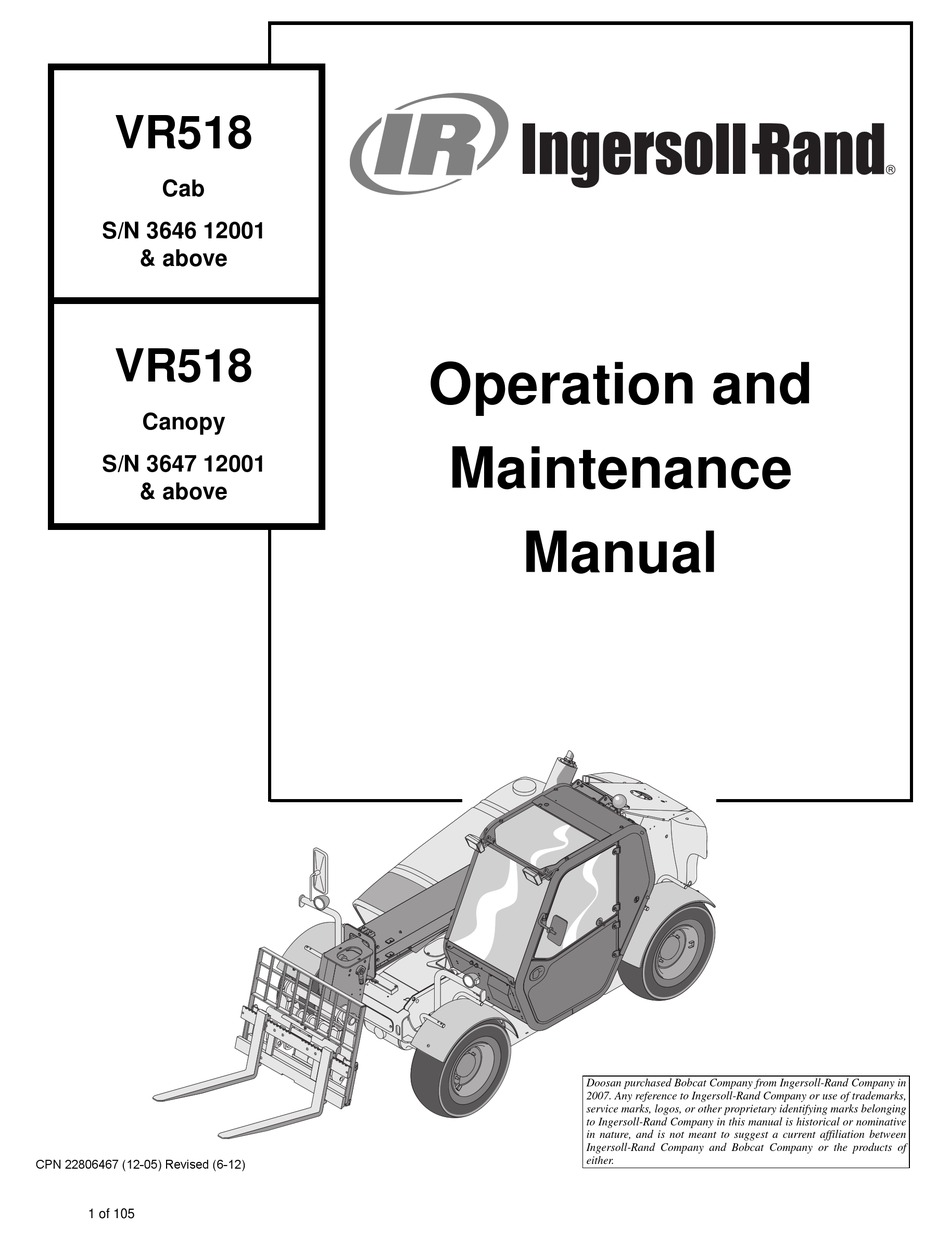 Ingersoll Rand Vr Operation And Maintenance Manual Pdf Download Manualslib