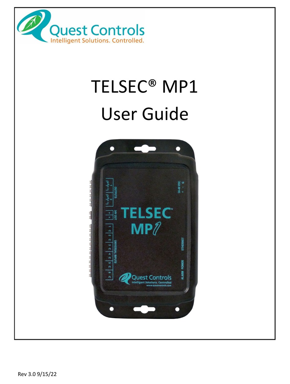 QUEST CONTROLS TELSEC MP1 USER MANUAL Pdf Download ManualsLib