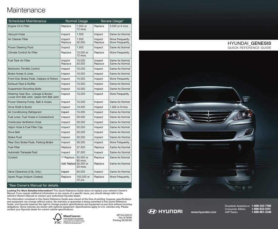 HYUNDAI GENESIS QUICK REFERENCE MANUAL Pdf Download ManualsLib