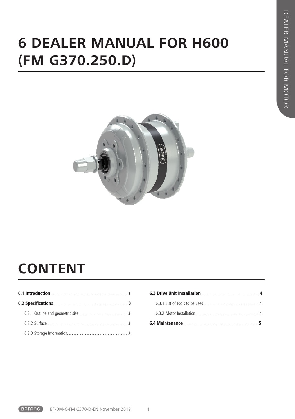 bafang h600 front