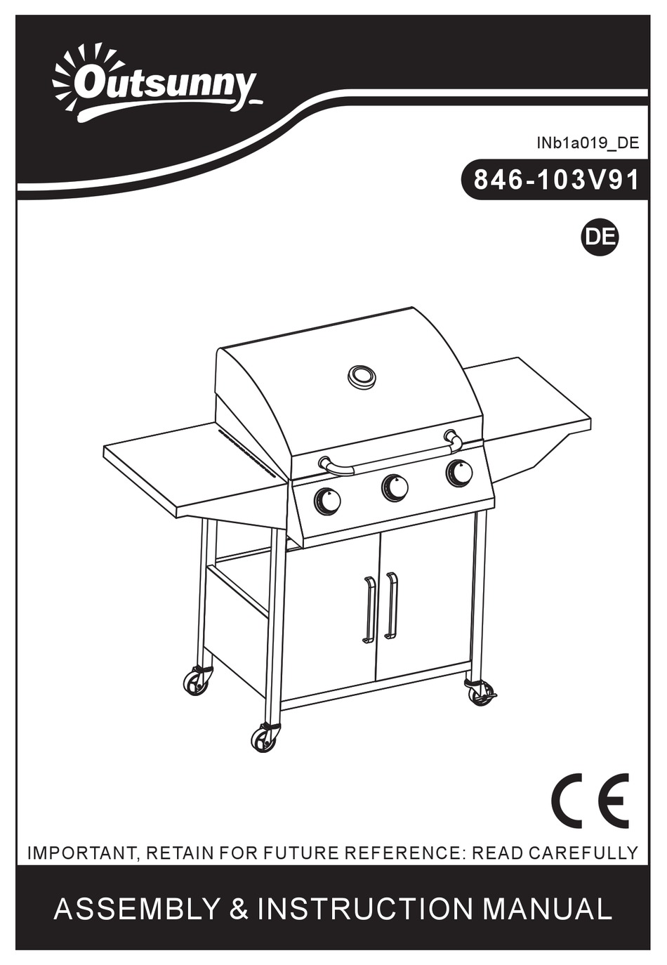 OUTSUNNY 846103V91 ASSEMBLY & INSTRUCTION MANUAL Pdf Download ManualsLib