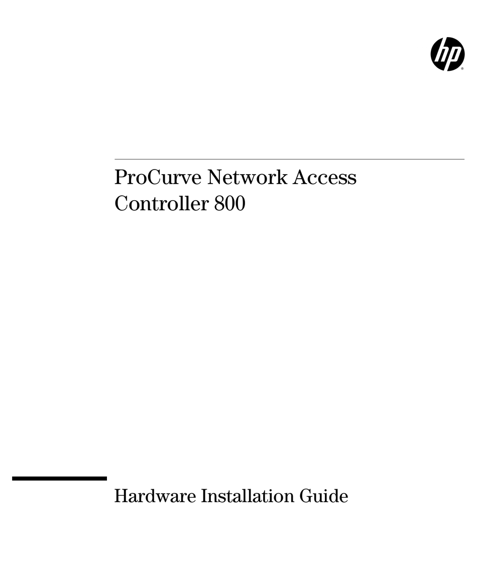 HP PROCURVE 800 HARDWARE INSTALLATION MANUAL Pdf Download ManualsLib