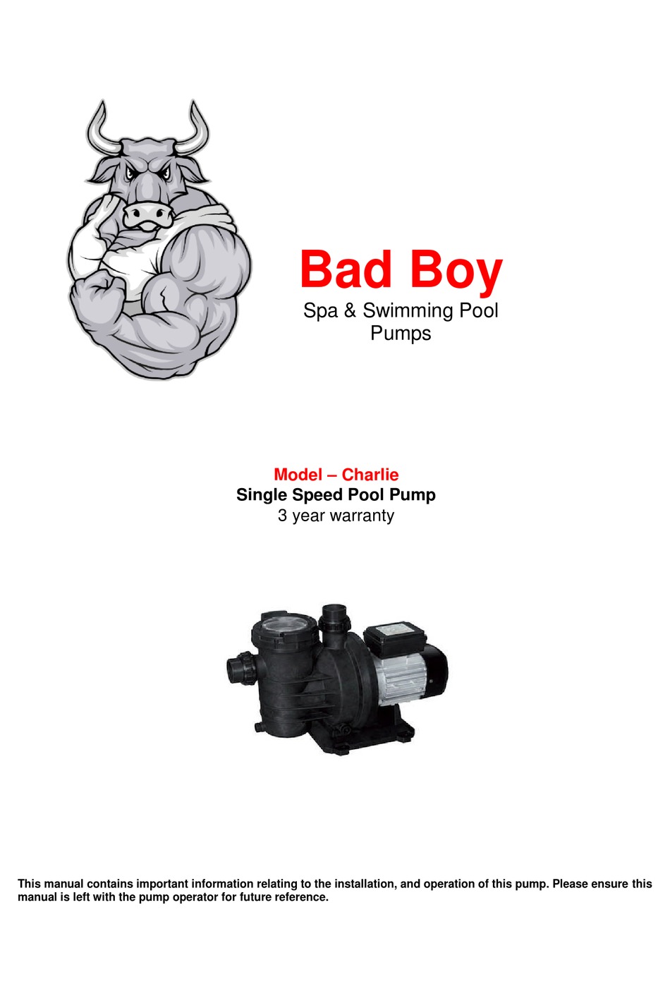 SPACE BAD BOY CHARLIE QUICK START MANUAL Pdf Download ManualsLib