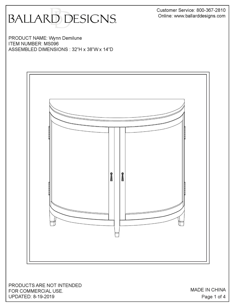 BALLARD DESIGNS MS096 QUICK START MANUAL Pdf Download ManualsLib