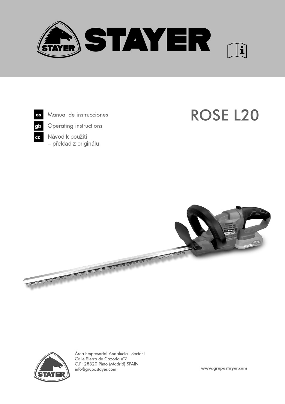 STAYER ROSE L20 OPERATING INSTRUCTIONS MANUAL Pdf Download | ManualsLib