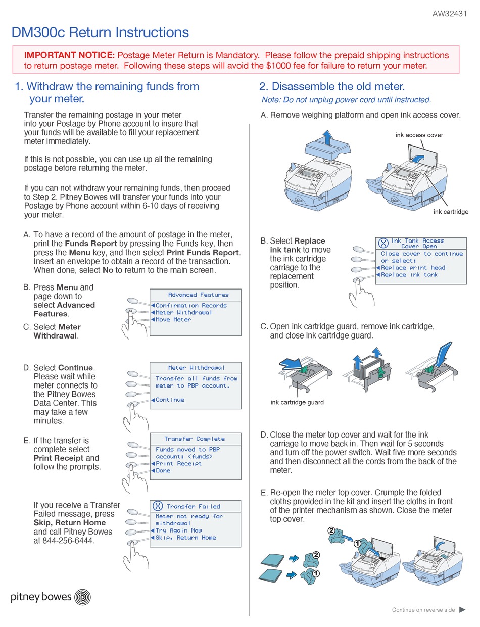 PITNEY BOWES DM300C INSTRUCTIONS Pdf Download ManualsLib