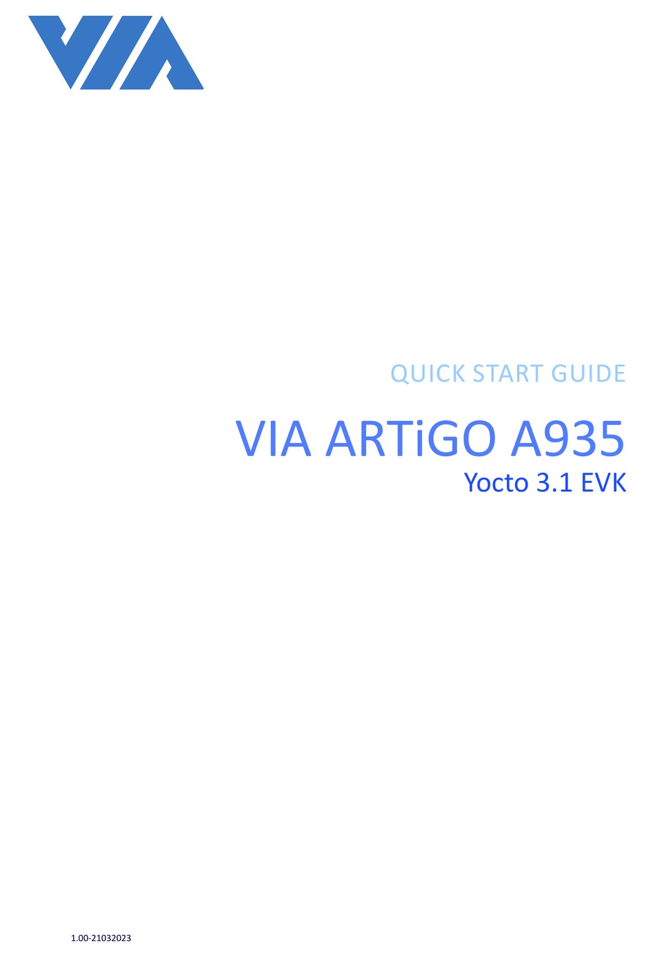 VIA TECHNOLOGIES ARTIGO A935 QUICK START MANUAL Pdf Download ManualsLib