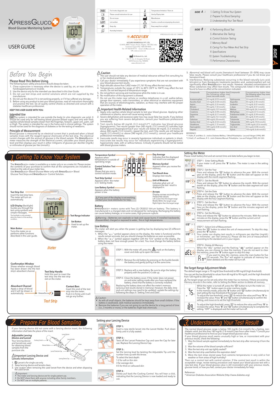 OK BIOTECH ACCUREX XPRESSGLUCO+ USER MANUAL Pdf Download | ManualsLib