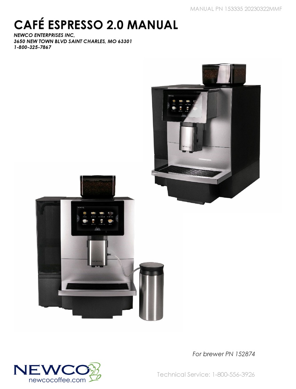 NEWCO CAFE ESPRESSO 2.0 MANUAL Pdf Download ManualsLib