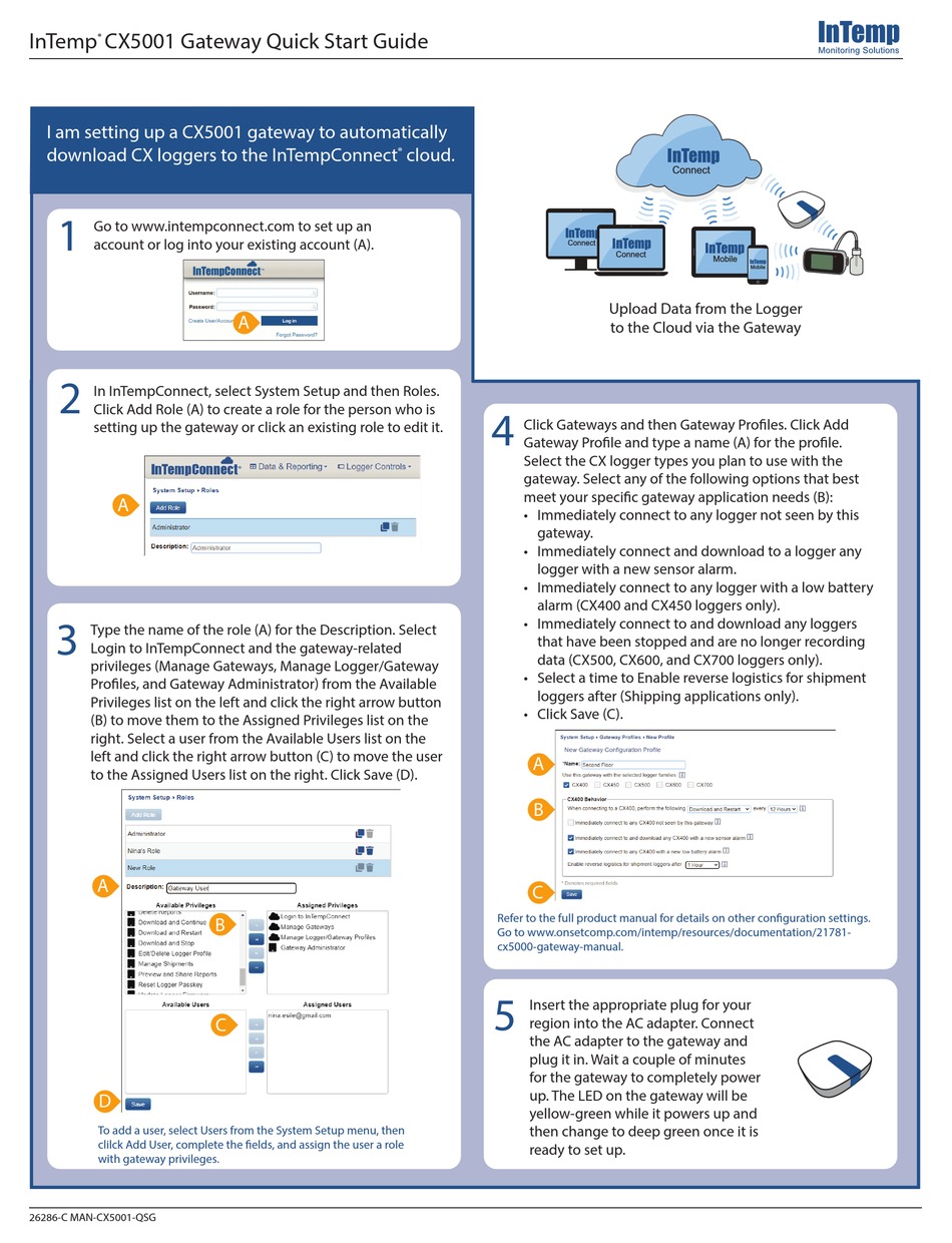 ONSET INTEMP CX5001 QUICK START MANUAL Pdf Download | ManualsLib