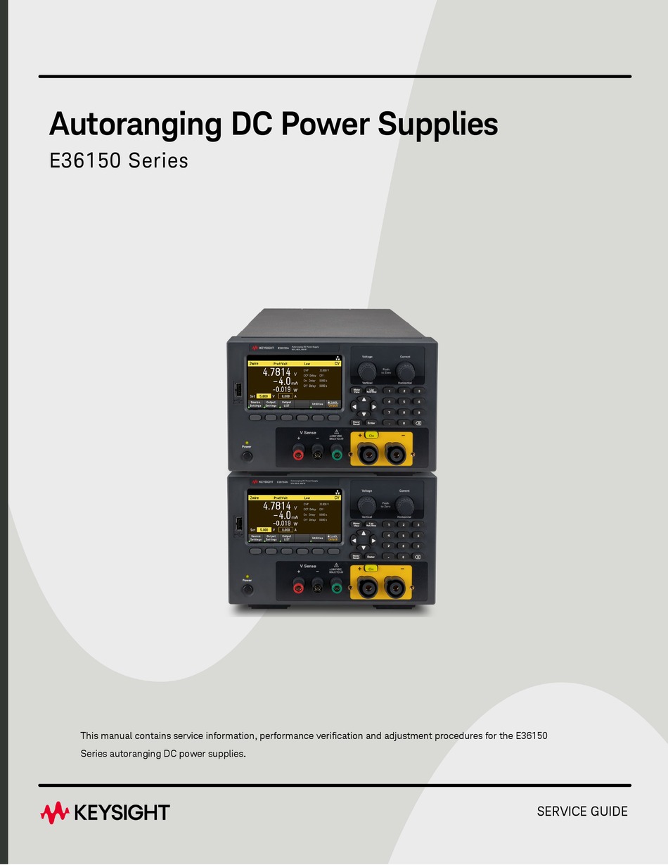 KEYSIGHT TECHNOLOGIES E36150 SERIES SERVICE MANUAL Pdf Download