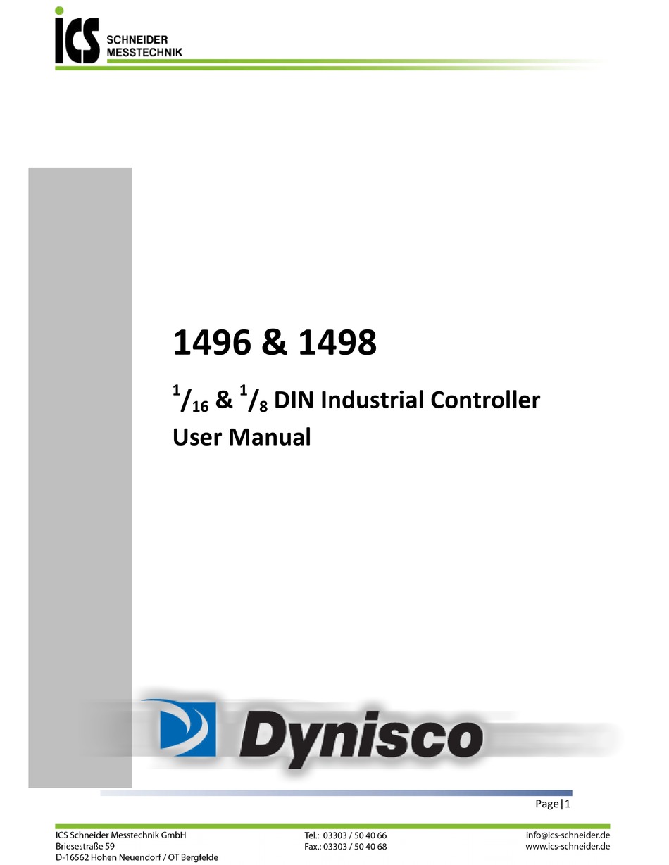 DYNISCO 1496 USER MANUAL Pdf Download ManualsLib