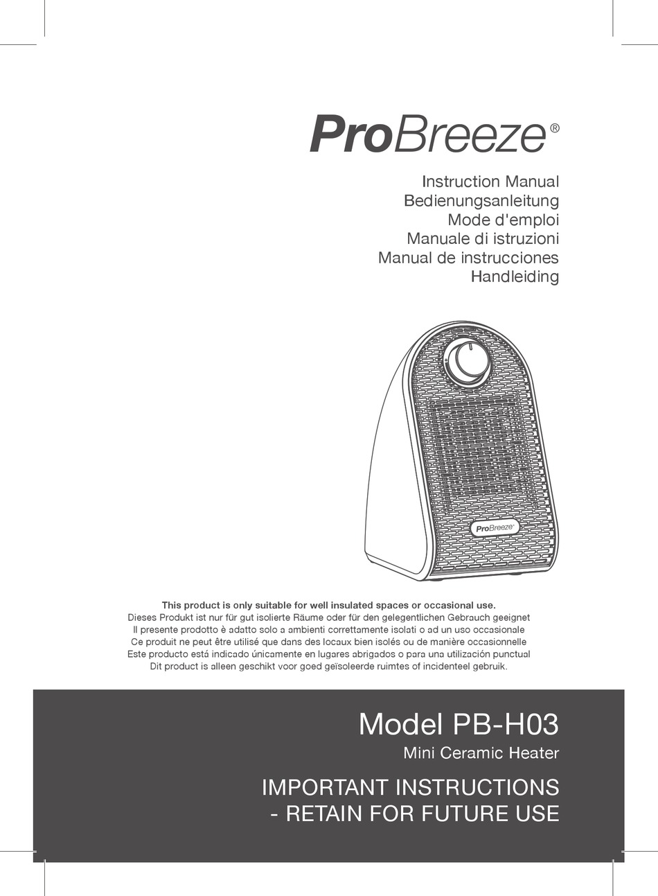 PROBREEZE PBH03 INSTRUCTION MANUAL Pdf Download ManualsLib