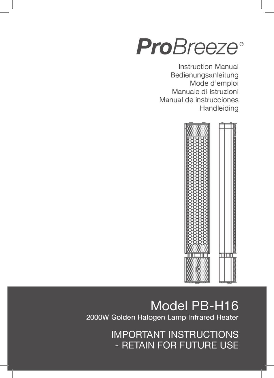 PROBREEZE PB-H16 INSTRUCTION MANUAL Pdf Download | ManualsLib