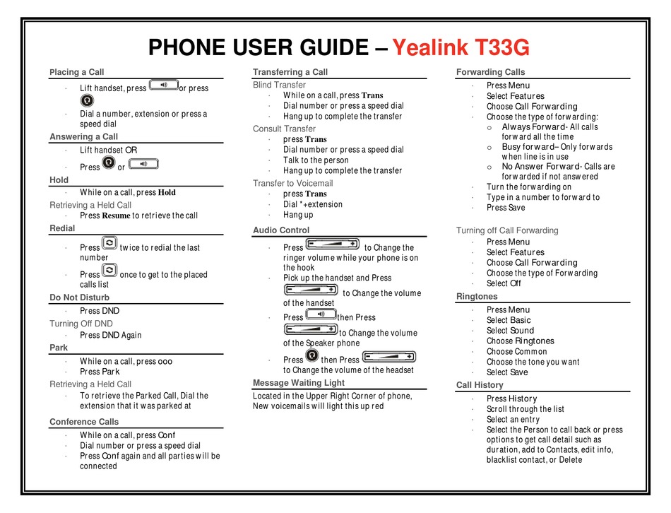 YEALINK T33G USER MANUAL Pdf Download ManualsLib YEALINK T33G USER MANUAL Pdf Download ManualsLib