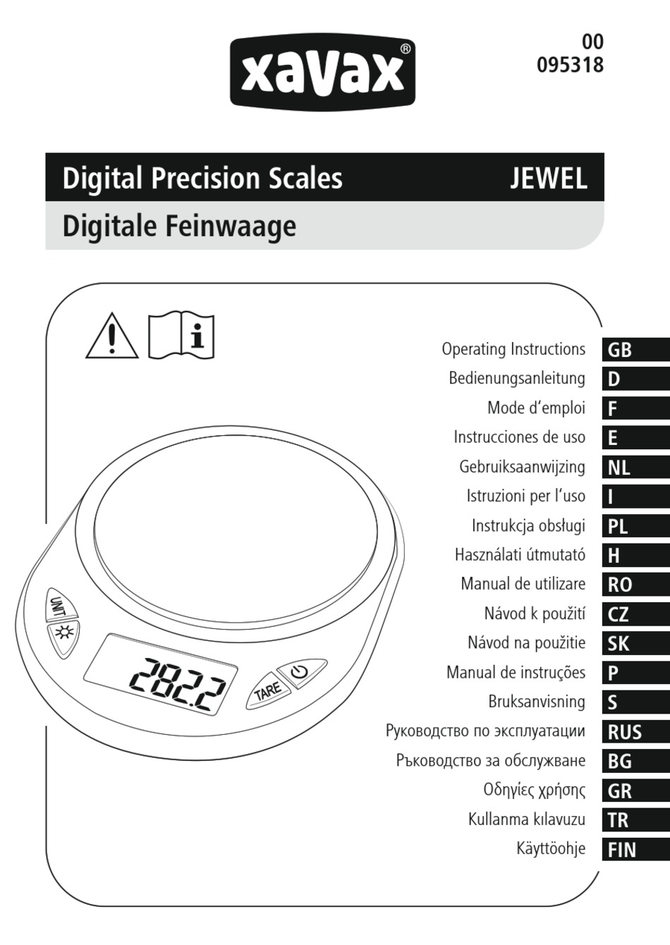 XAVAX JEWEL OPERATING INSTRUCTIONS MANUAL Pdf Download ManualsLib