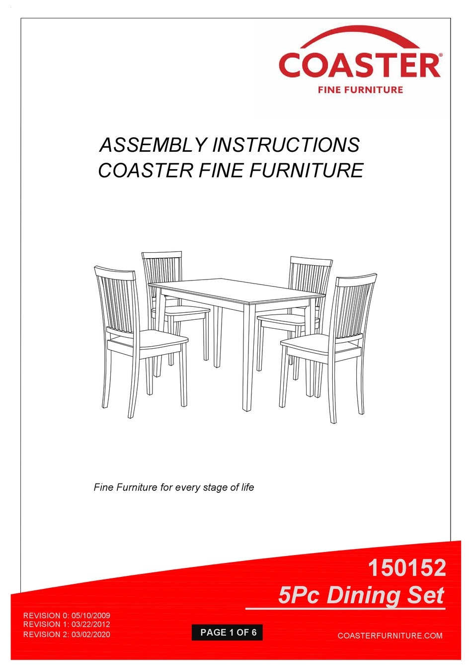 COASTER 150152 ASSEMBLY INSTRUCTIONS MANUAL Pdf Download ManualsLib