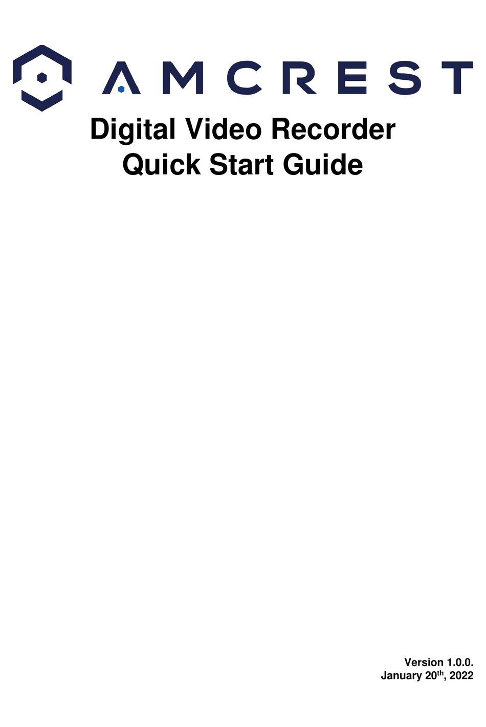 AMCREST AMDV5M8 QUICK START MANUAL Pdf Download ManualsLib