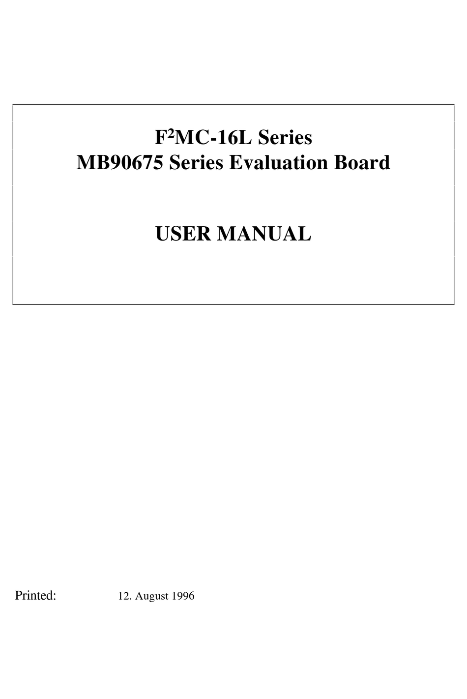 FUJITSU F2MC16L SERIES USER MANUAL Pdf Download ManualsLib