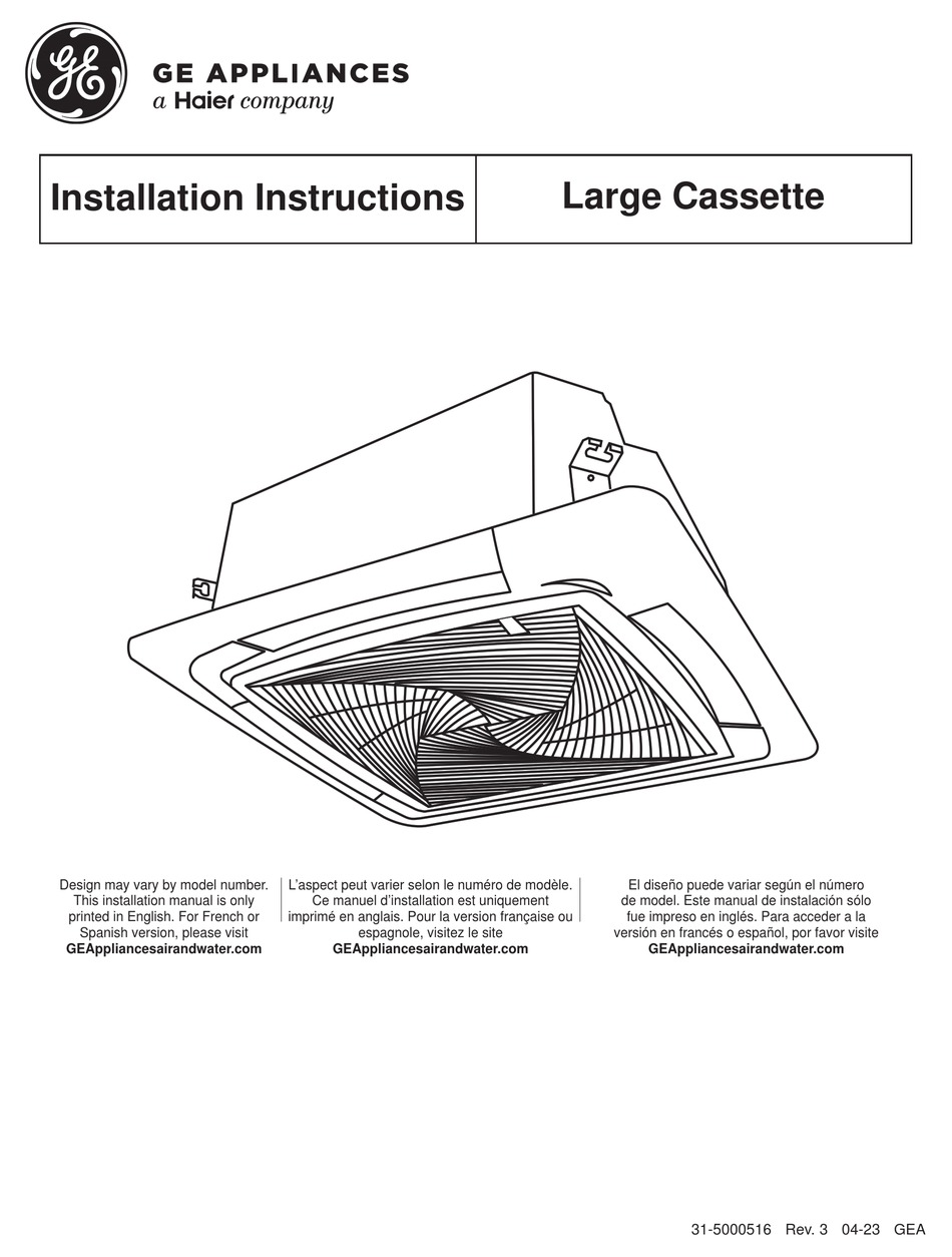 HAIER GE APPLIANCES USYL24UCDDA INSTALLATION INSTRUCTIONS MANUAL Pdf