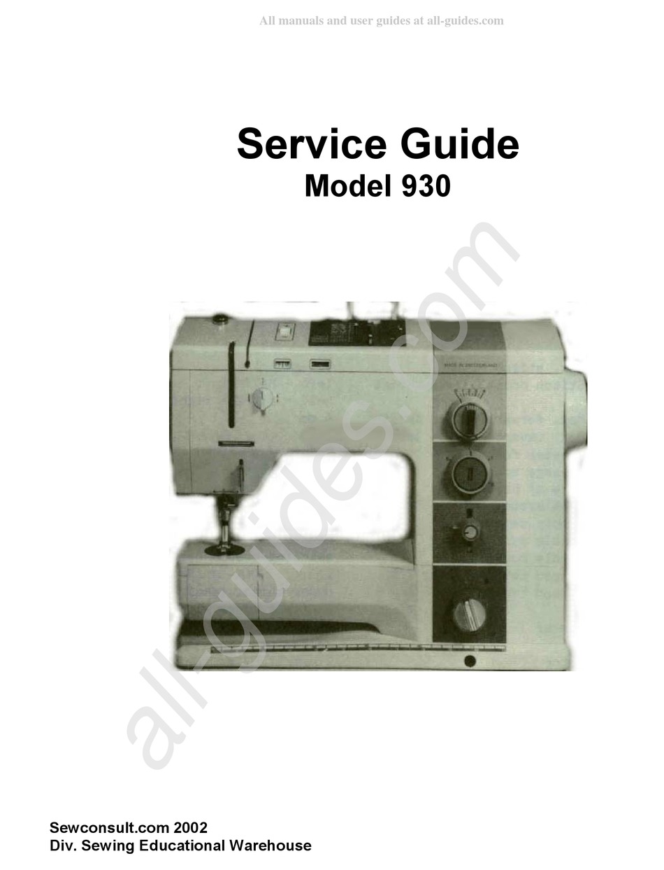 BERNINA RECORD 930 SERVICE MANUAL Pdf Download ManualsLib