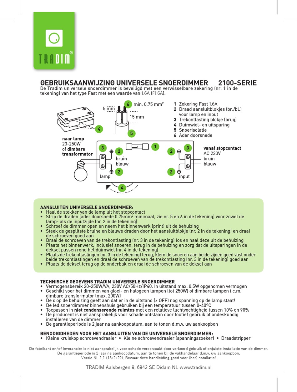 Tradim 2100 Series Instruction Manual Pdf Download Manualslib 6953