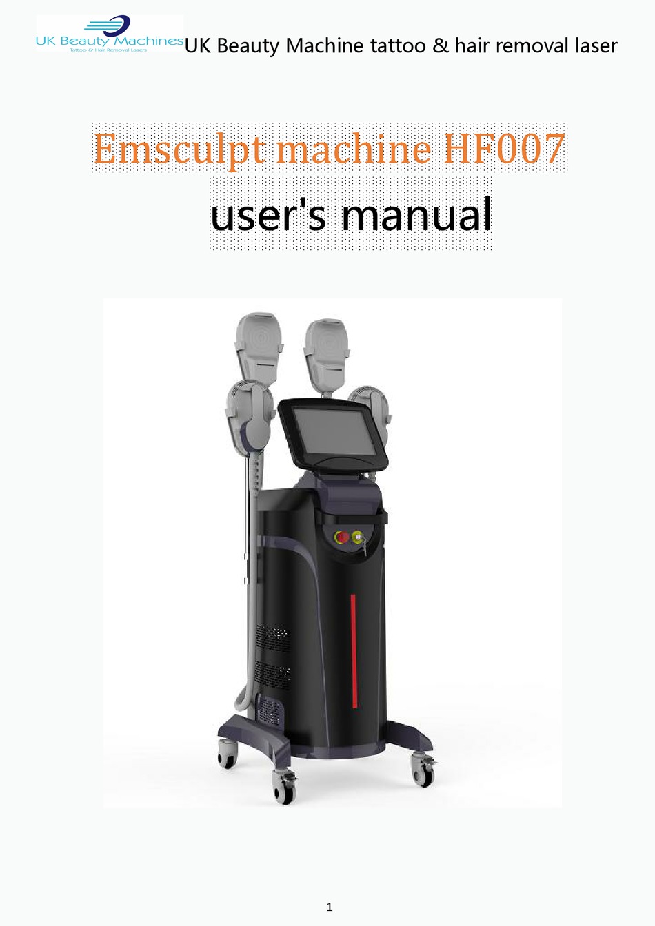 UK BEAUTY MACHINES HF007 USER MANUAL Pdf Download ManualsLib