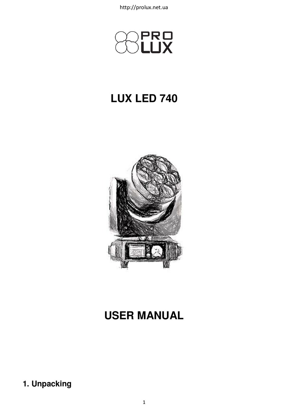 PROLUX LUX LED 740 USER MANUAL Pdf Download ManualsLib