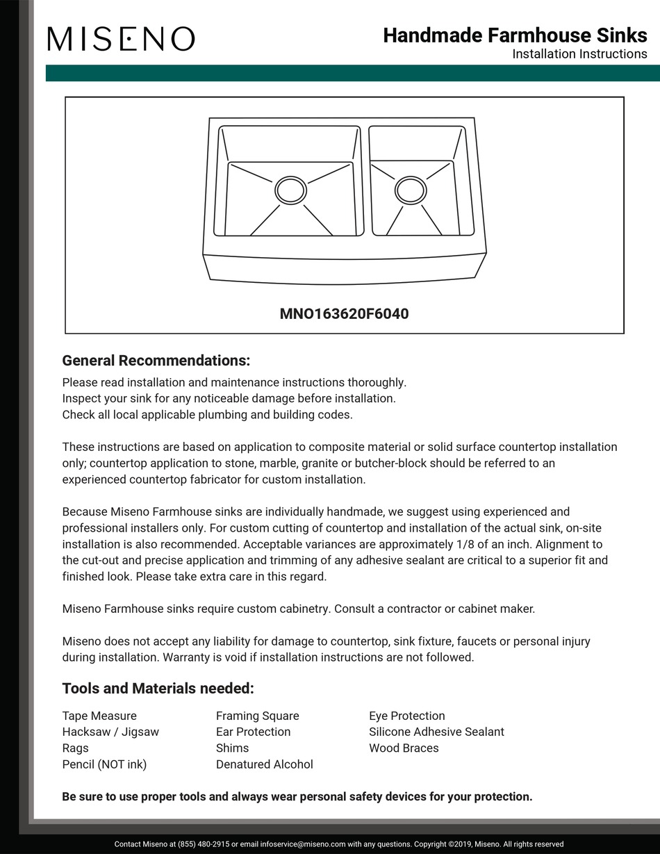 MISENO MNO163620F6040 INSTALLATION INSTRUCTIONS Pdf Download ManualsLib
