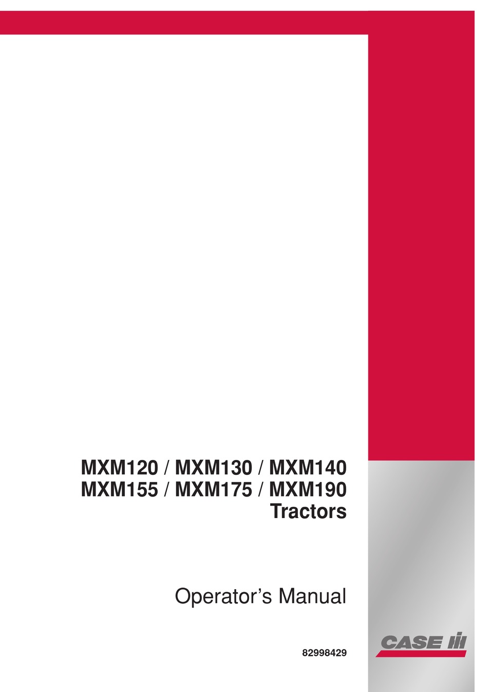 CASE MXM120 OPERATOR'S MANUAL Pdf Download ManualsLib