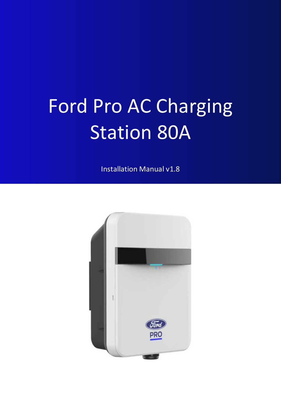 FORD PRO AC CHARGING STATION 80A INSTALLATION MANUAL Pdf Download