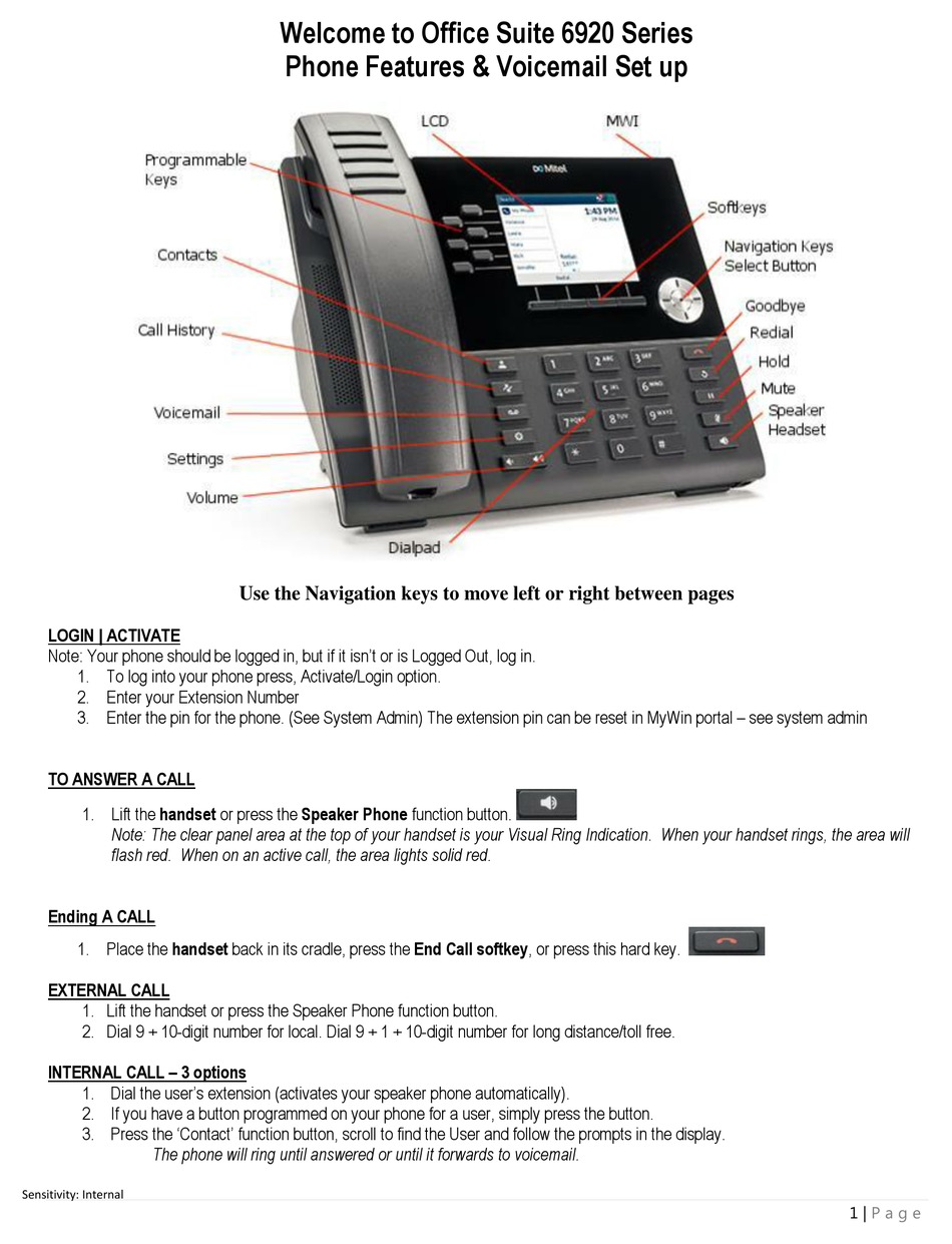 MITEL OFFICE SUITE 6920 SERIES MANUAL Pdf Download ManualsLib