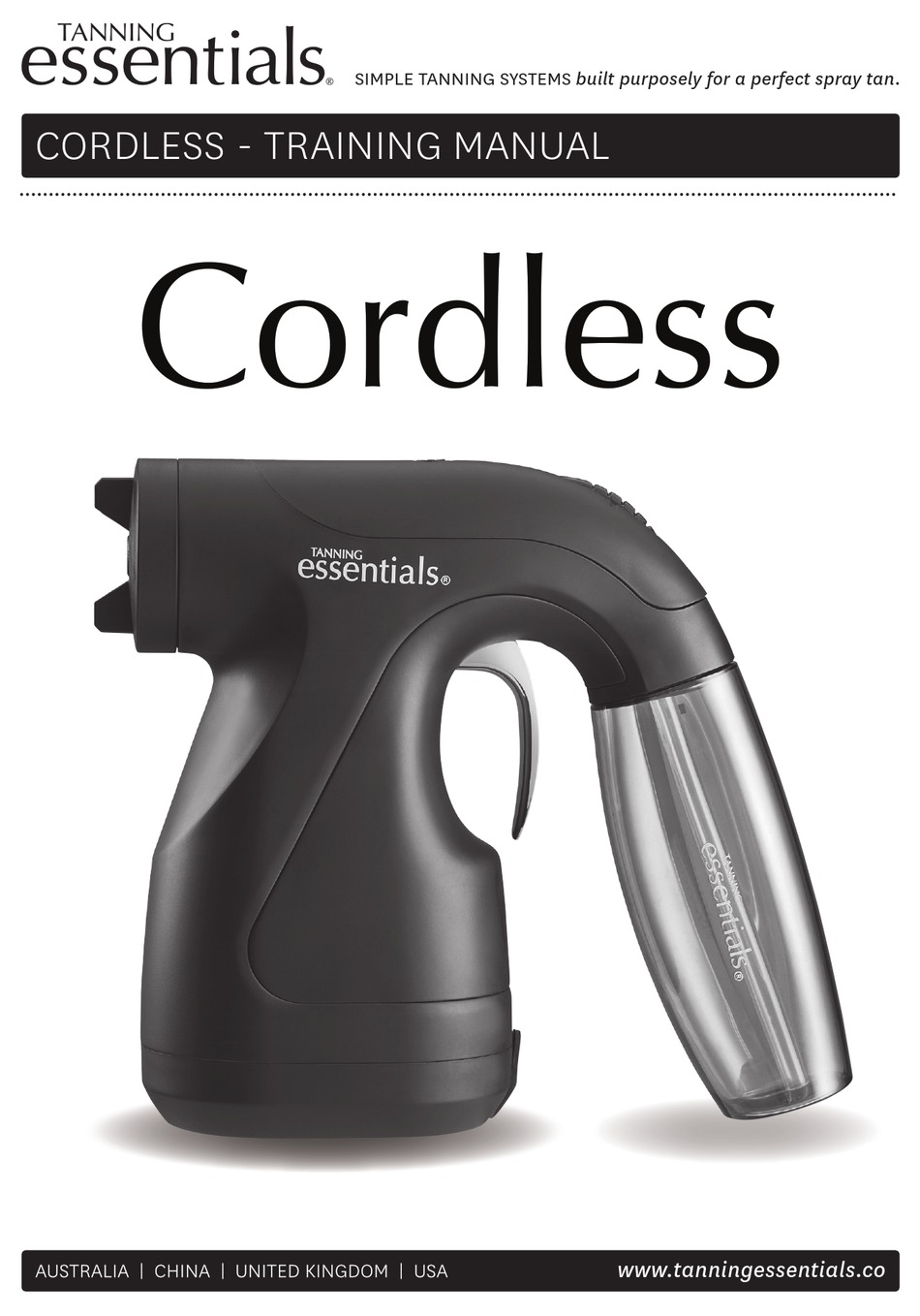 TANNING ESSENTIALS CORDLESS TRAINING MANUAL Pdf Download ManualsLib