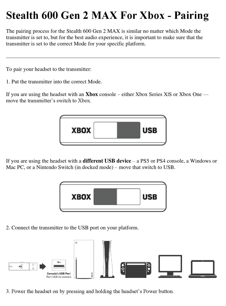 TURTLE BEACH STEALTH 600 GEN 2 MAX MANUAL Pdf Download ManualsLib