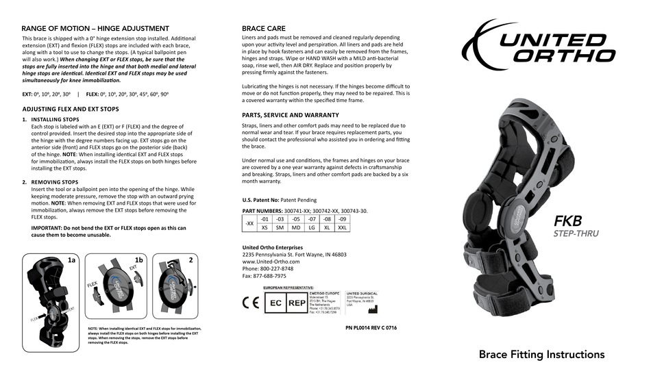 UNITED ORTHO FKB STEP-THRU 300741-01 FITTING INSTRUCTIONS Pdf Download ...