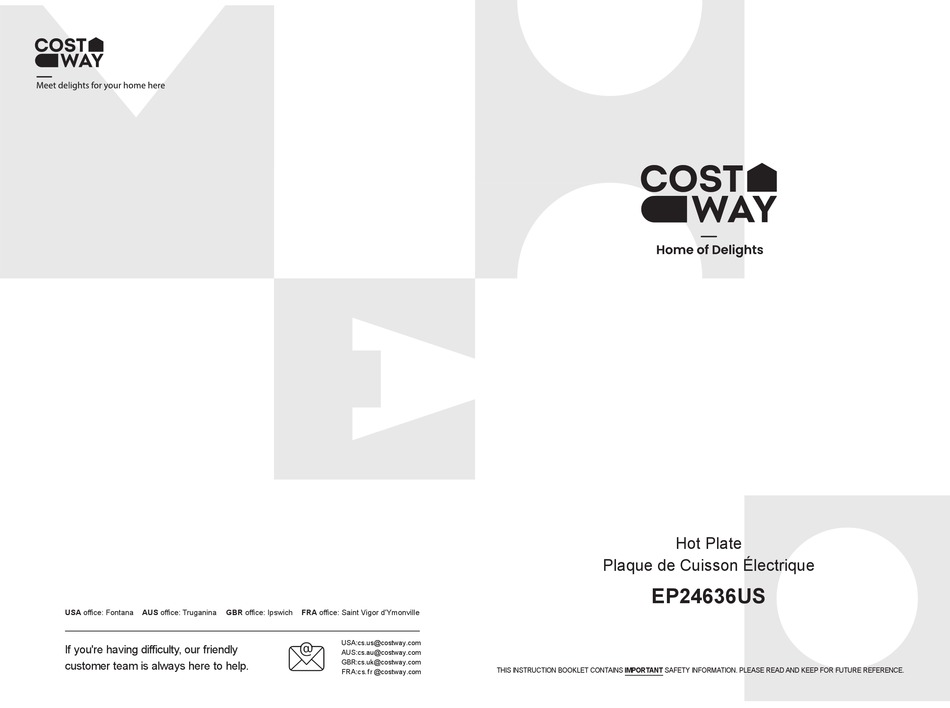 COSTWAY EP24636US INSTRUCTIONS MANUAL Pdf Download ManualsLib