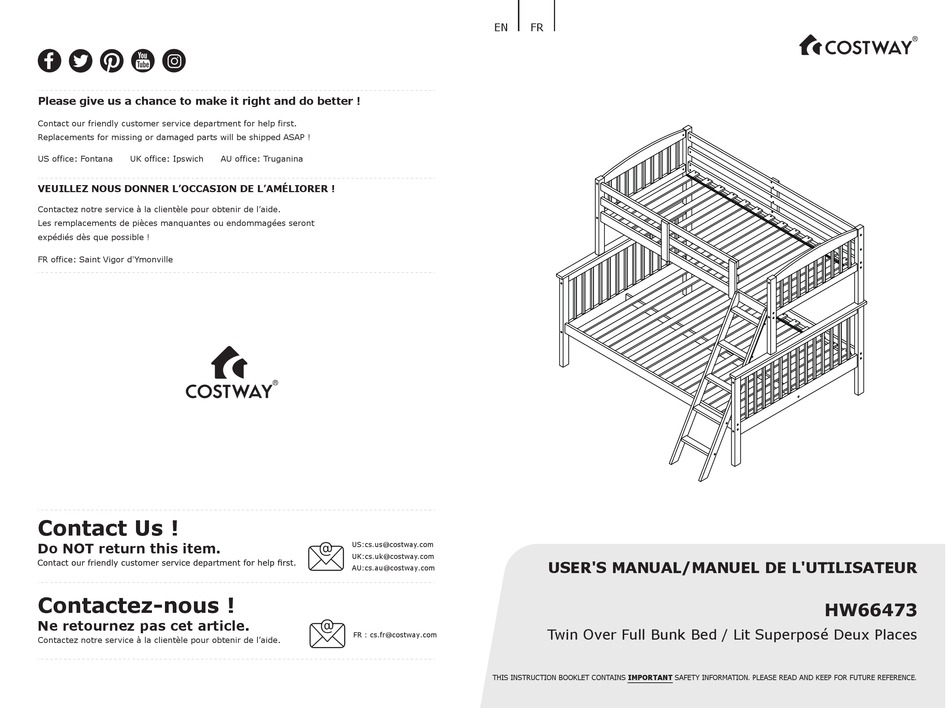 COSTWAY HW66473 USER MANUAL Pdf Download | ManualsLib