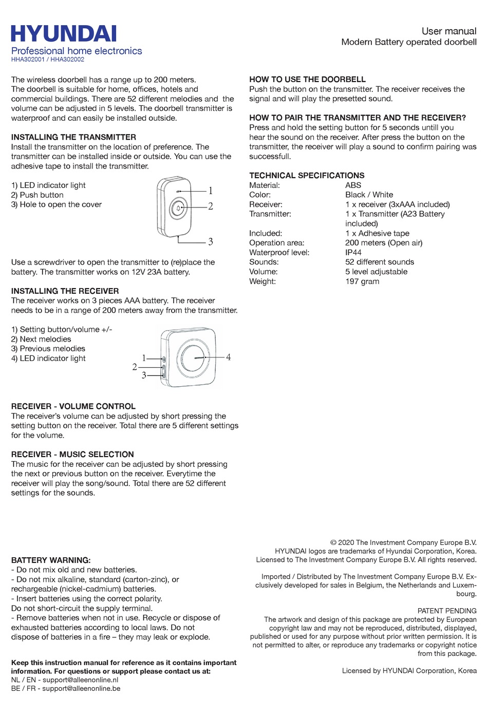 HYUNDAI HHA302001 USER MANUAL Pdf Download | ManualsLib