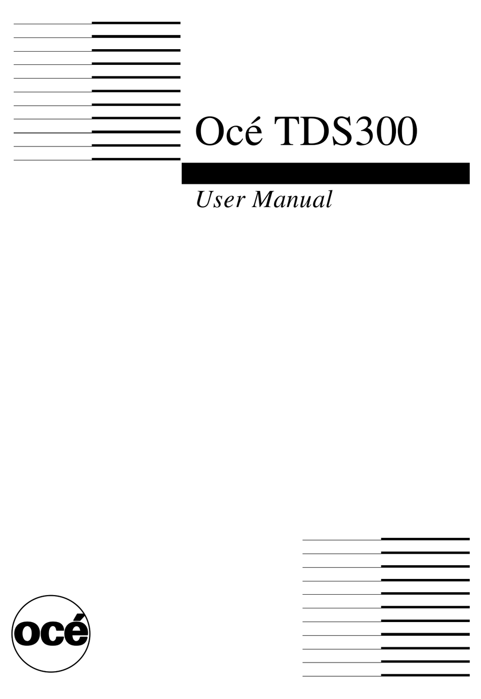 OCE TDS300 USER MANUAL Pdf Download ManualsLib