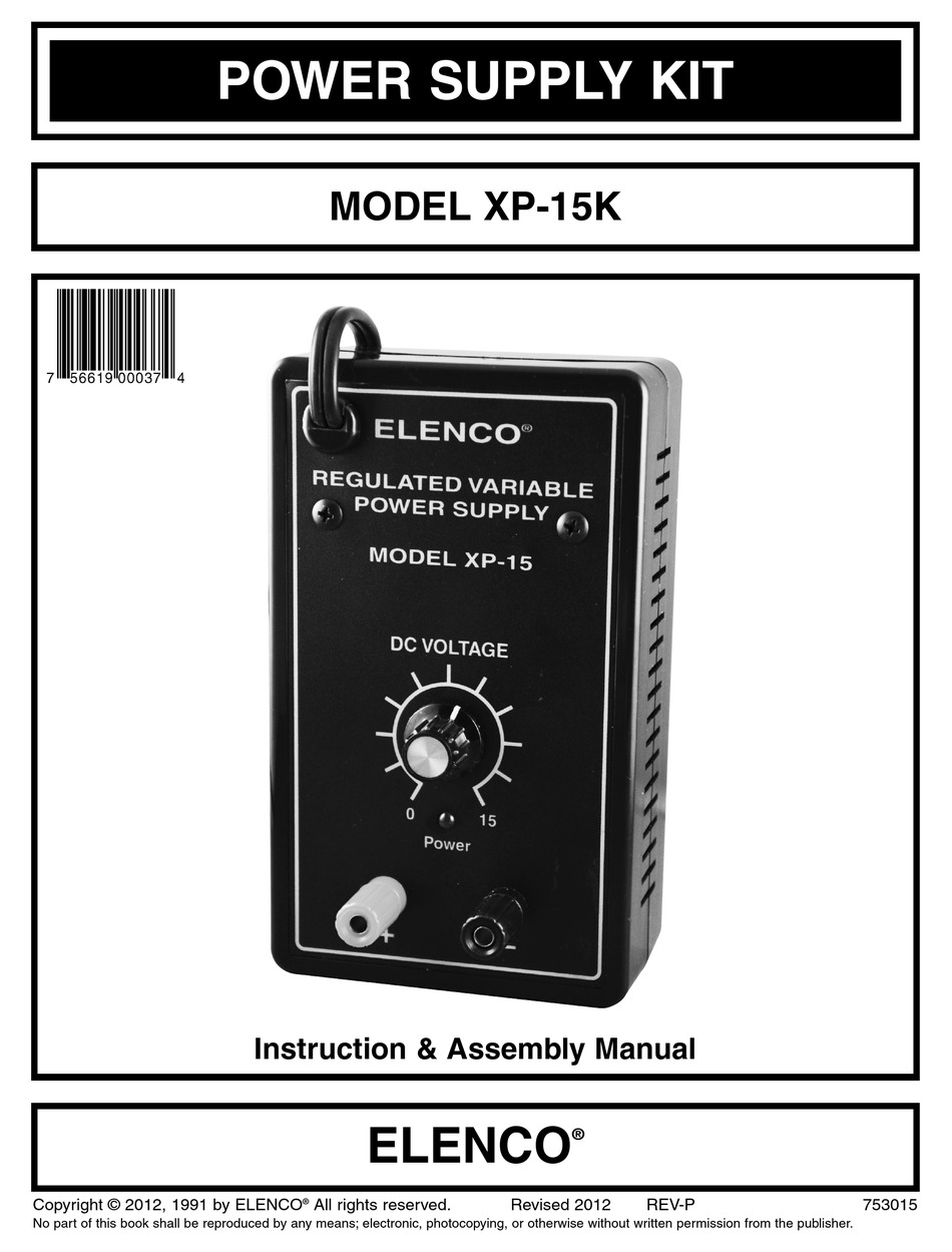 ELENCO ELECTRONICS XP15 INSTRUCTION & ASSEMBLY MANUAL Pdf Download