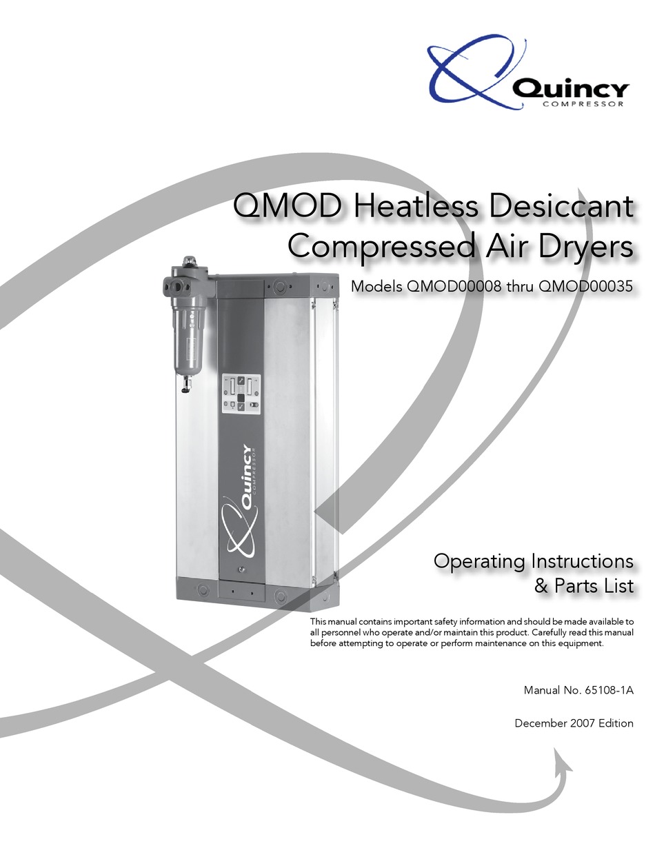 Quincy Compressor Qmod00008 Operating Instructions Manual Pdf Download Manualslib 8997